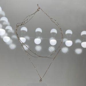 3 chain necklace silver Forever21